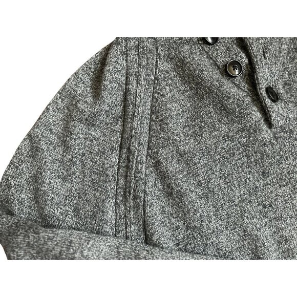 Banana Republic Gray Wool Button-Up Mock Neck Sweater Heather Gray -Large - Picture 7 of 9